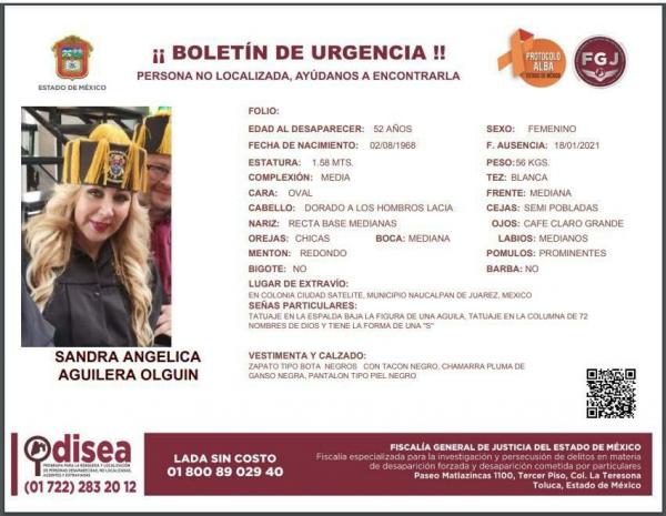 ficha busqueda sandra aguilera