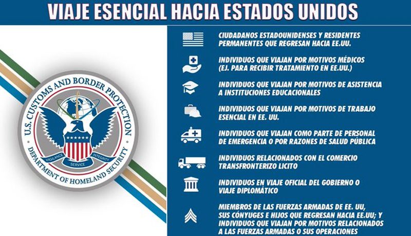 VIAJES NO ESENCIALES A EU CONTINúAN RESTRINGIDOS, REITERAN AUTORIDADES