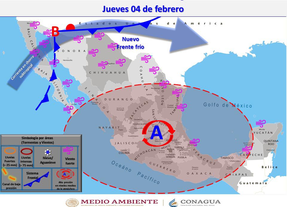 HABRá DESCENSO EN LAS TEMPERATURAS Y VIENTOS FUERTES EN BC