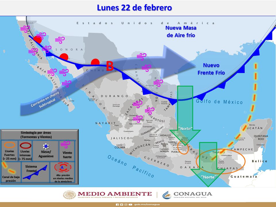 ALERTAN POR LLEGADA DEL FRENTE FRíO 36 MANTENDRá BAJAS TEMPERATURAS