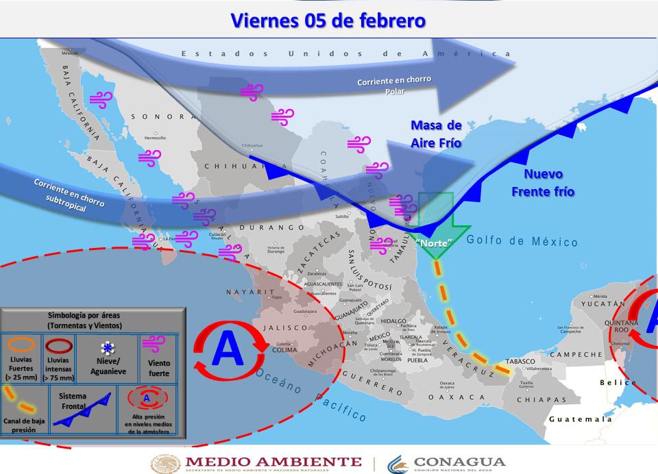 HABRá DESCENSO EN LAS TEMPERATURAS Y VIENTOS FUERTES EN BC