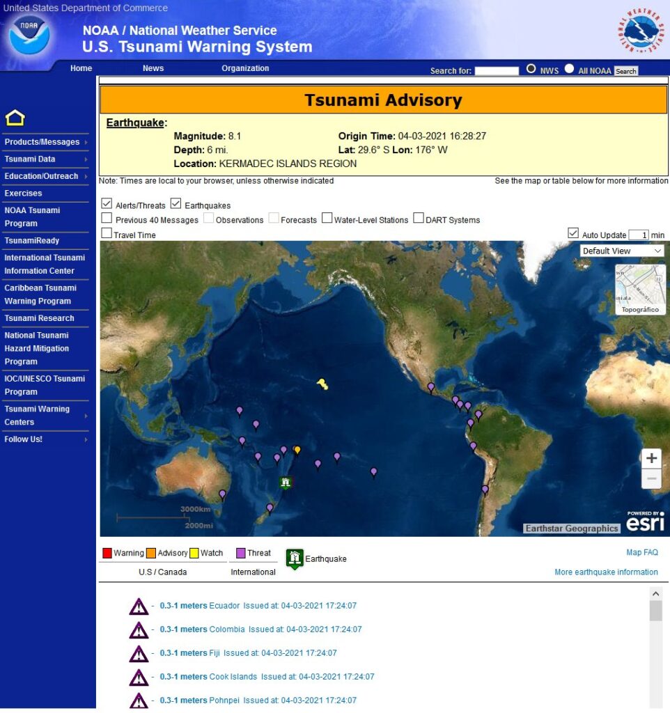 TRAS SISMO DE 8.1; EMITEN ALERTA DE TSUNAMI