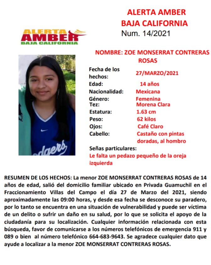 CANCELAN ALERTA AMBER POR ZOE MONSERRAT CANCELAN ALERTA AMBER POR ZOE MONSERRAT