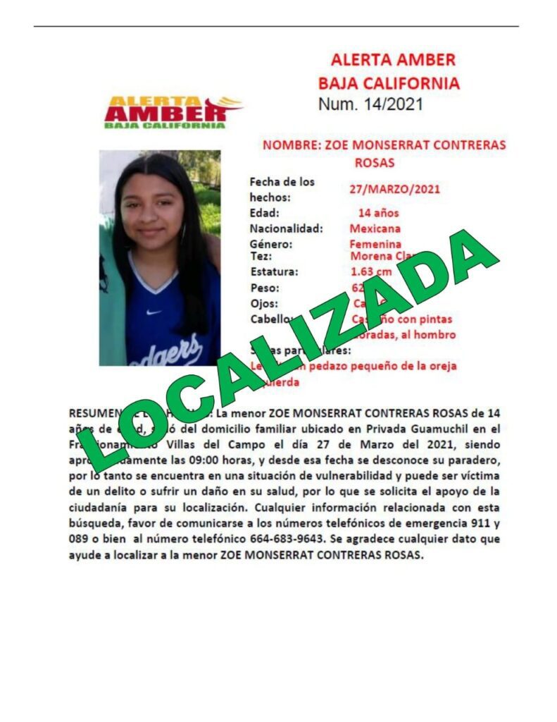 CANCELAN ALERTA AMBER POR ZOE MONSERRAT CANCELAN ALERTA AMBER POR ZOE MONSERRAT
