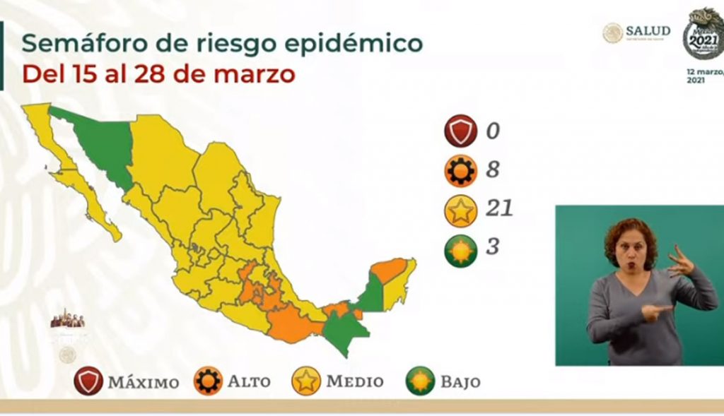 MéXICO SUMA 3 ESTADOS EN VERDE EN SEMáFORO EPIDEMIOLóGICO
