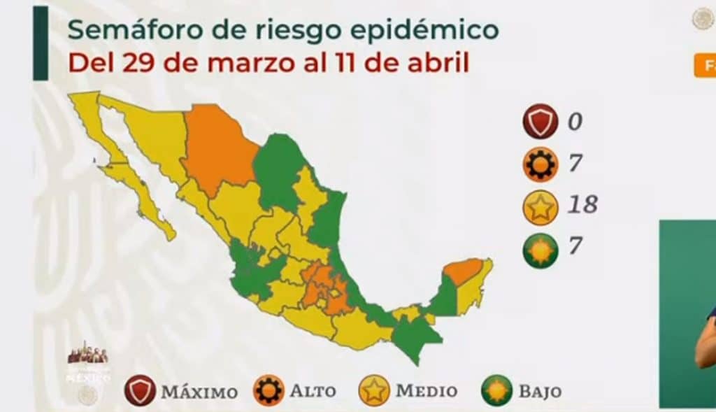 MéXICO SUMA 7 ESTADOS EN VERDE EN SEMáFORO EPIDEMIOLóGICO