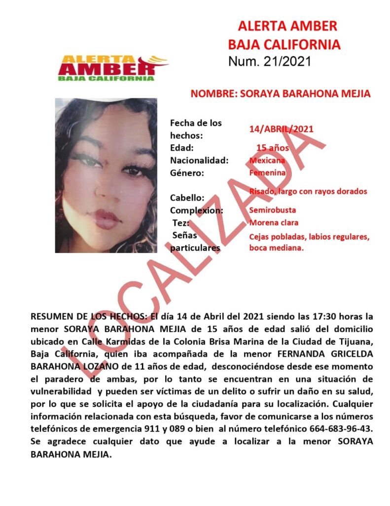 CANCELAN ALERTA AMBER DE GRISELDA Y SORAYA BARAHONA
