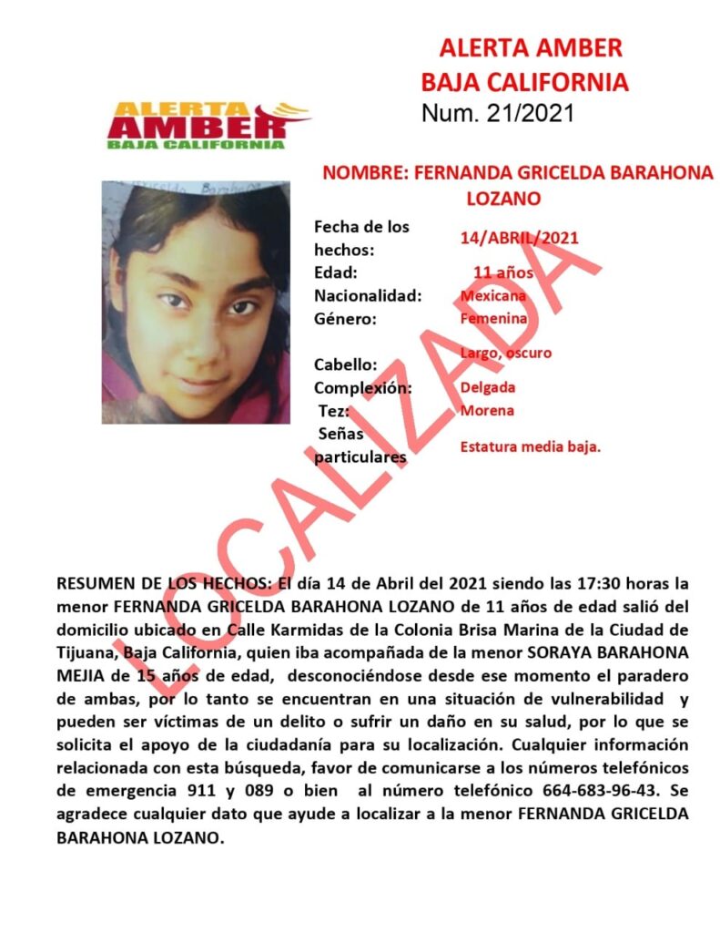 CANCELAN ALERTA AMBER DE GRISELDA Y SORAYA BARAHONA