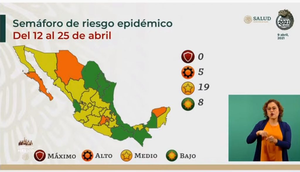 MéXICO SUMA 8 ESTADOS EN VERDE EN SEMáFORO EPIDEMIOLóGICO