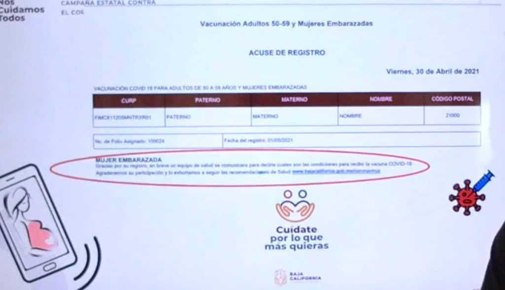 INICIA REGISTRO PARA VACUNAR CONTRA COVID-19 A EMBARAZADAS