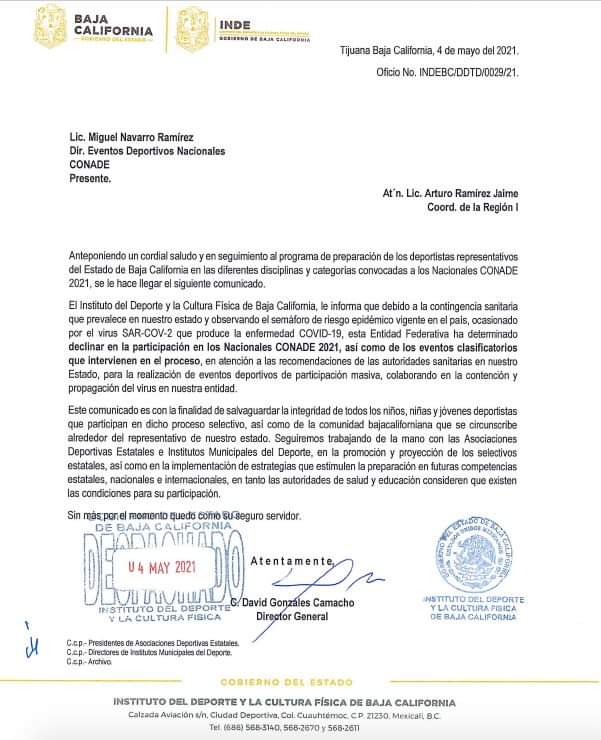 BAJA CALIFORNIA NO PARTICIPARá EN OLIMPIADA NACIONAL