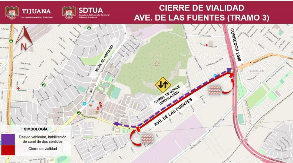 HABRá CIERRE PARCIAL EN AVENIDA LAS FUENTES