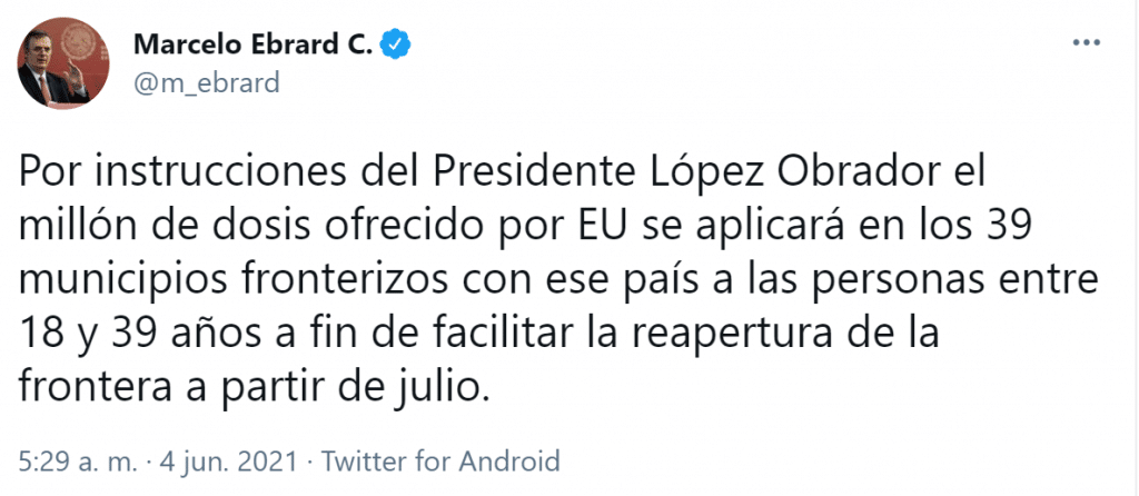 ABRIRíAN LA FRONTERA A PARTIR DE JULIO ABRIRíAN LA FRONTERA A PARTIR DE JULIO