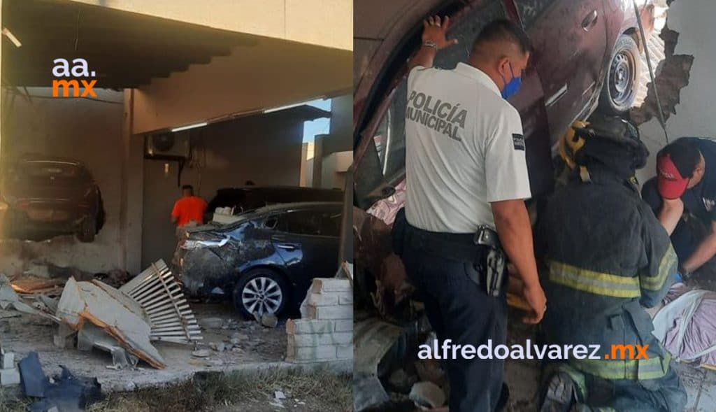 AUTOMOVILISTA SE ESTRELLA CONTRA CASA; ESTá HERIDA