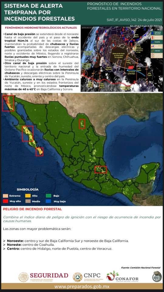 EMITEN ALERTA POR INCENDIOS FORESTALES EN BC