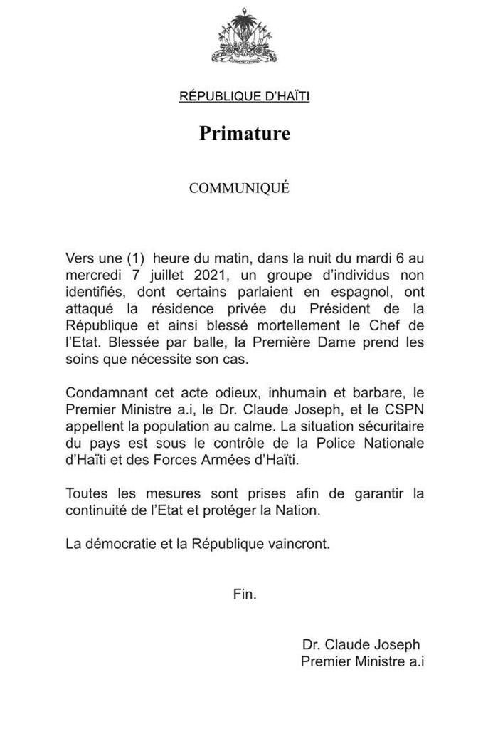 ASESINAN AL PRESIDENTE DE HAITí