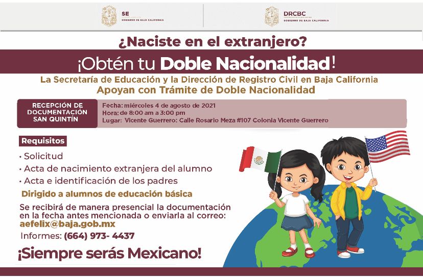 DOBLE NACIONALIDAD PARA ESTUDIANTES DE EDUCACIóN BáSICA