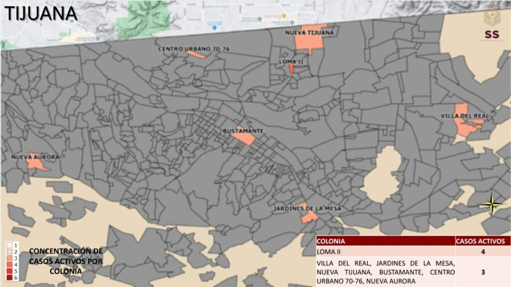 SIETE COLONIAS CONCENTRAN CASOS ACTIVOS DE COVID EN TIJUANA