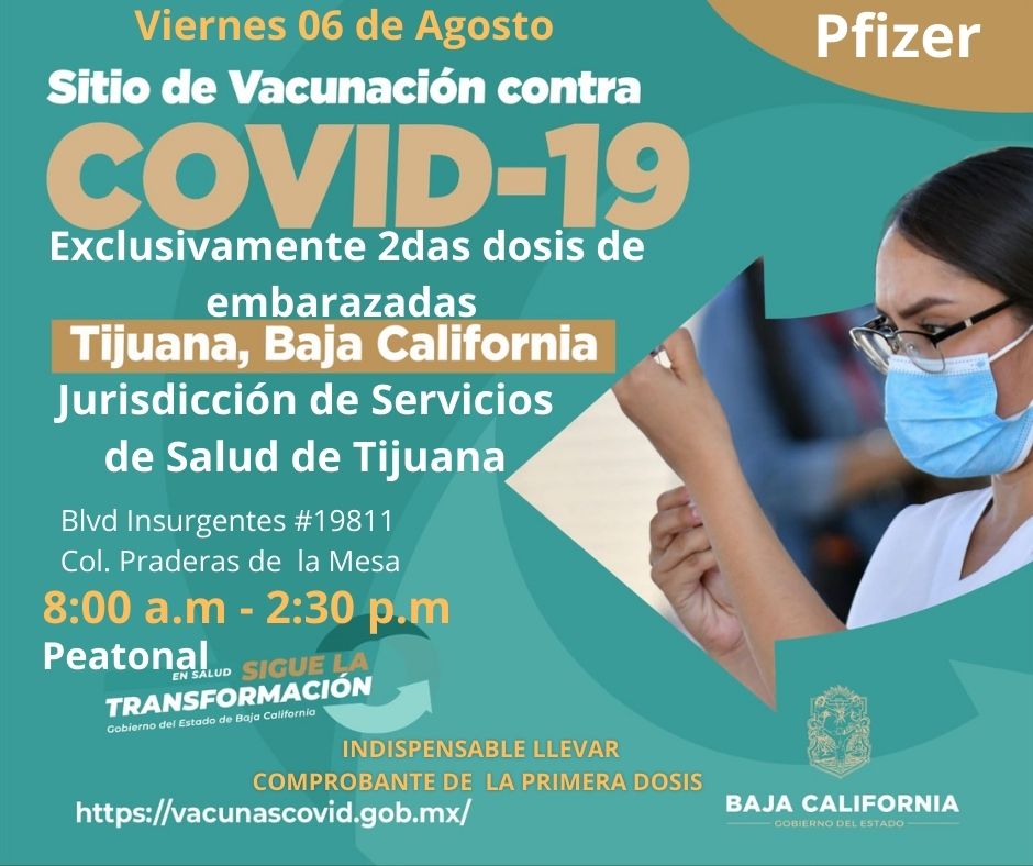 PUNTO DE VACUNACIóN PARA 2DA DOSIS PFIZER PARA EMBARAZADAS