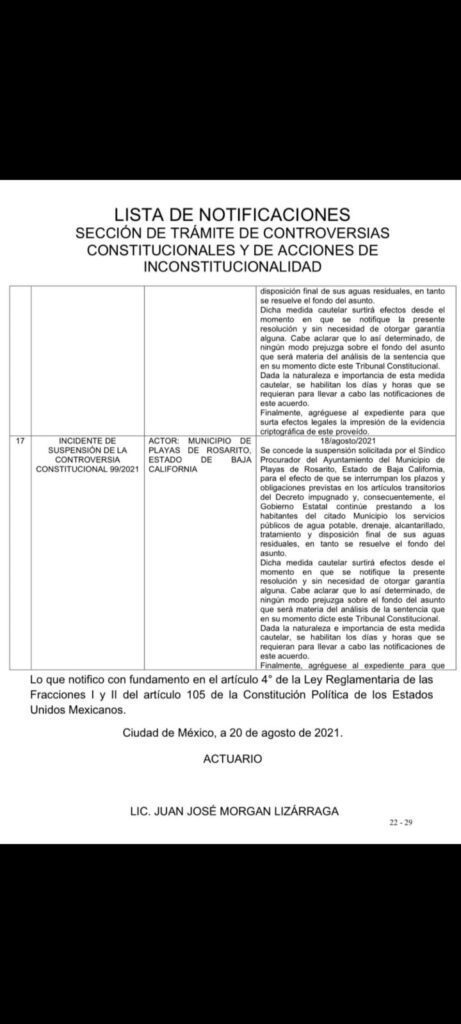 OTORGAN SUSPENSIóN PARA 'FRENAR' MUNICIPALIZACIóN DEL AGUA