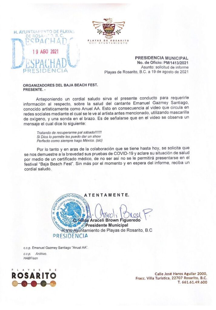 BAJA BEACH FEST REVELA ESTADO DE SALUD DE ANUEL AA