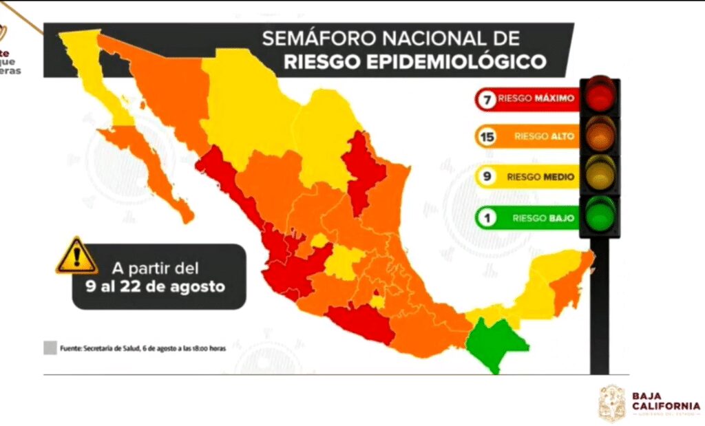 BAJA CALIFORNIA RETROCEDE A SEMáFORO AMARILLO