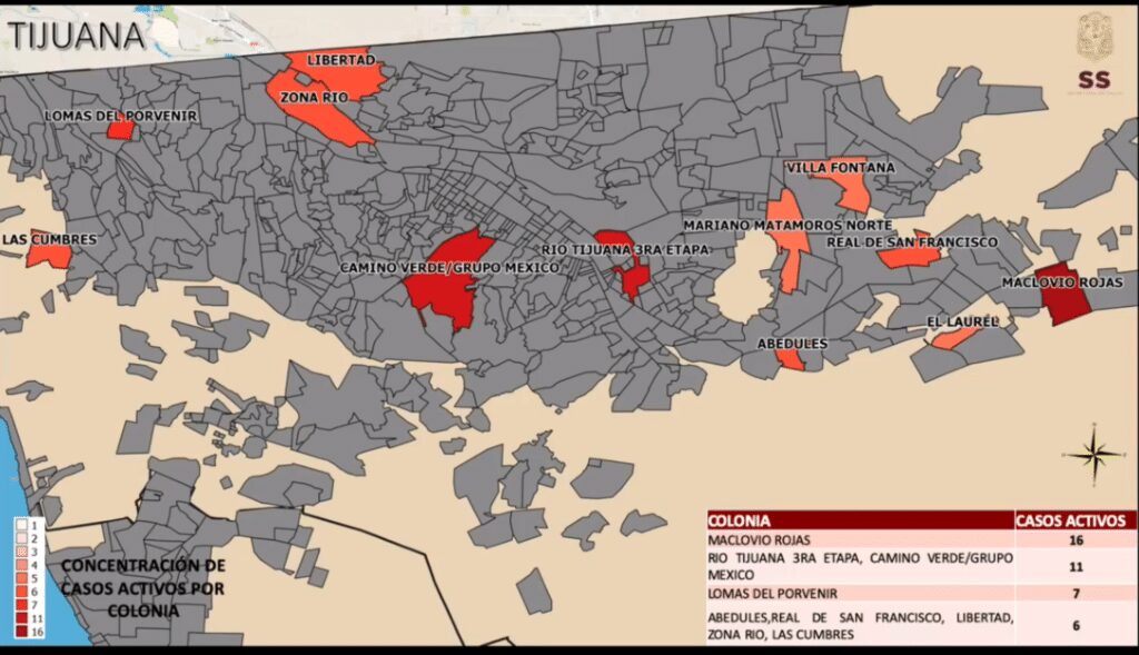 SUBEN A 10 LAS COLONIAS CON CASOS ACTIVOS DE COVID