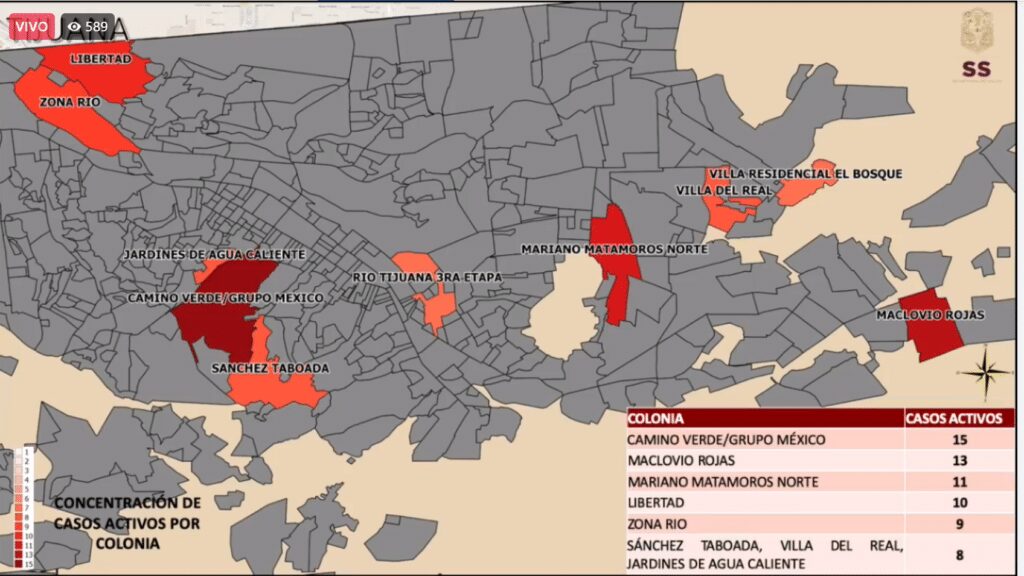 ZONA RíO Y LA LIBERTAD ENTRE LAS COLONIAS CON MáS CASOS ACTIVOS
