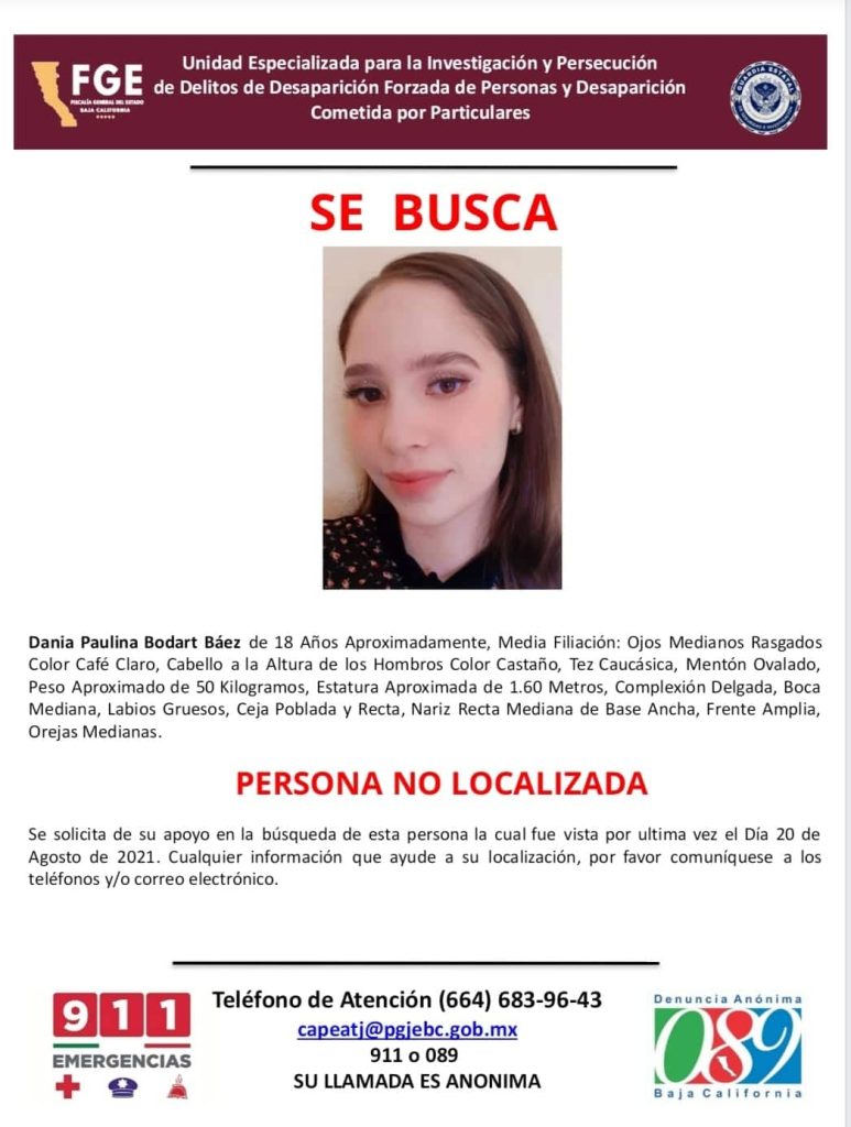 FGE BUSCA A DANIA PAULINA BODART