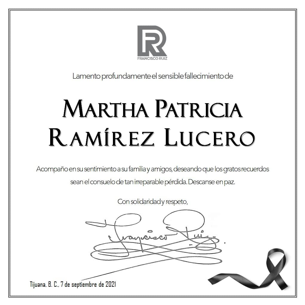 FALLECE EXDIPUTADA, MARTHA PATRICIA RAMíREZ LUCERO