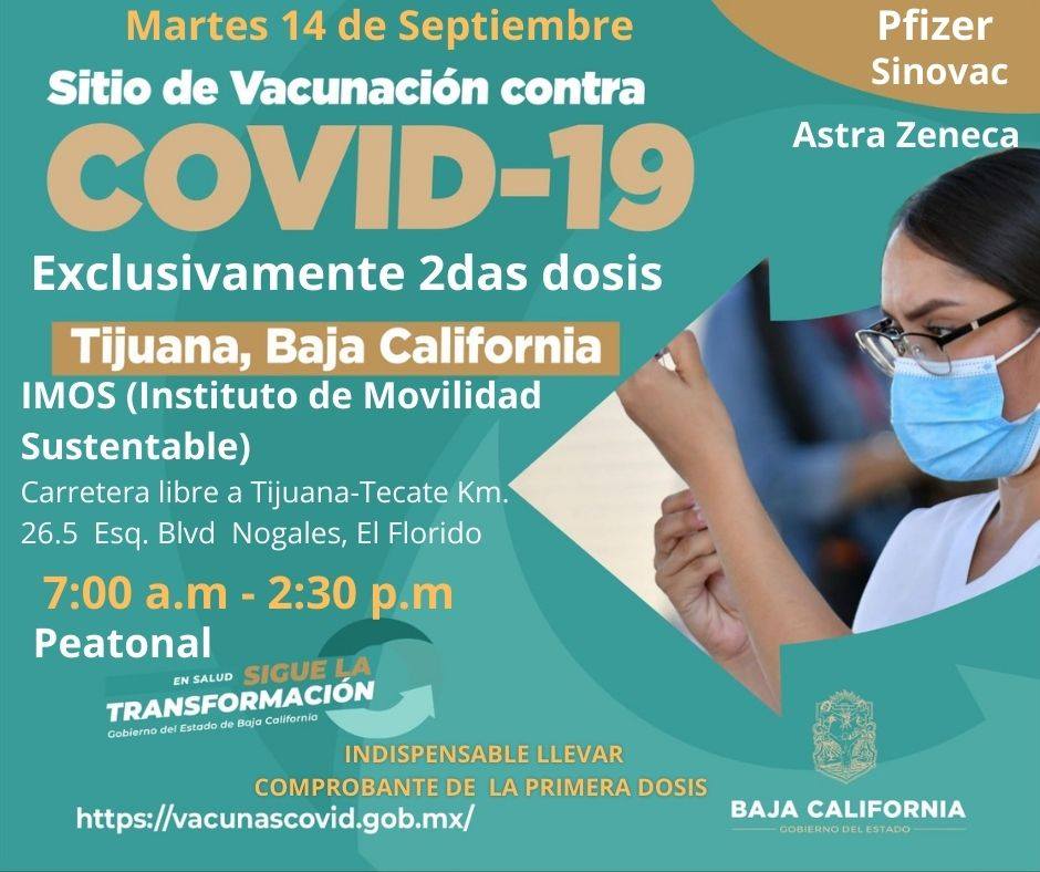PUNTO DE VACUNACIóN PARA 2DA DOSIS EN TIJUANA
