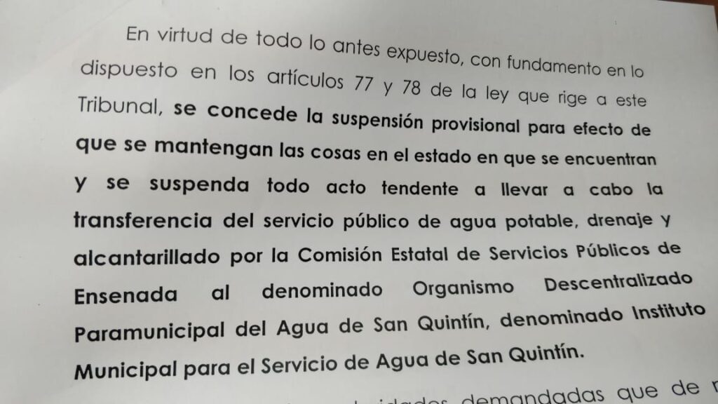 SCJN SUSPENDE TRANSFERIR ORGANISMOS DEL AGUA A MUNICIPIOS