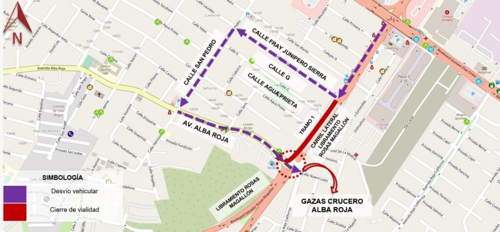CIERRE EN CARRIL LATERAL DEL LIBRAMIENTO ROSAS MAGALLóN
