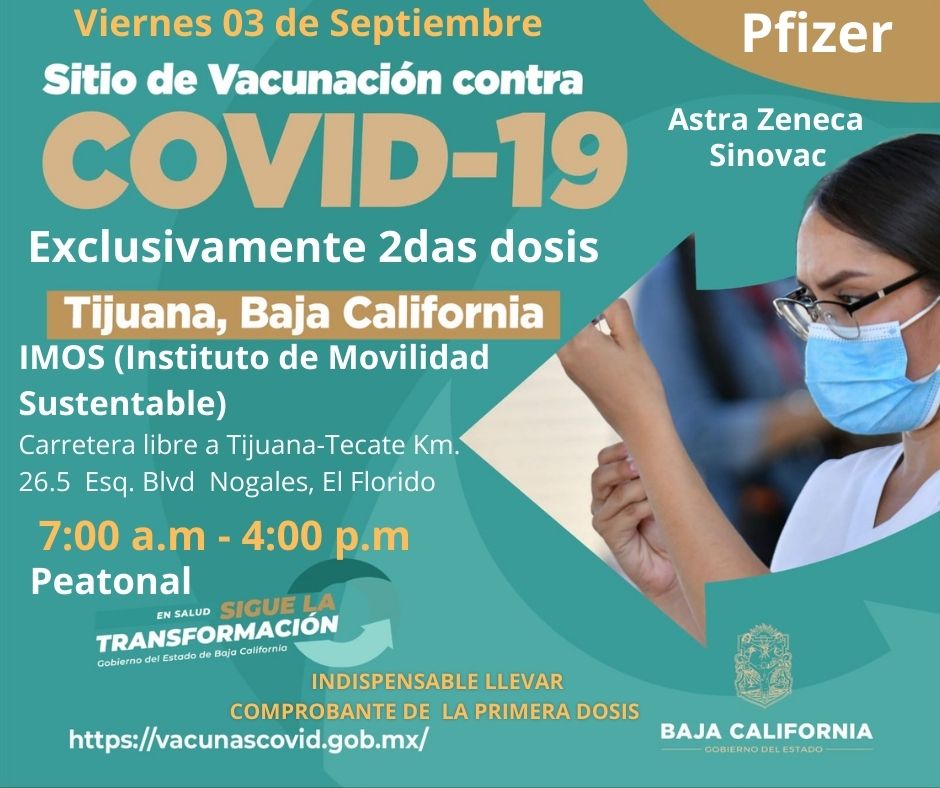 REANUDAN APLICACIóN DE 2DA DOSIS PFIZER EN TJ Y ENSENADA