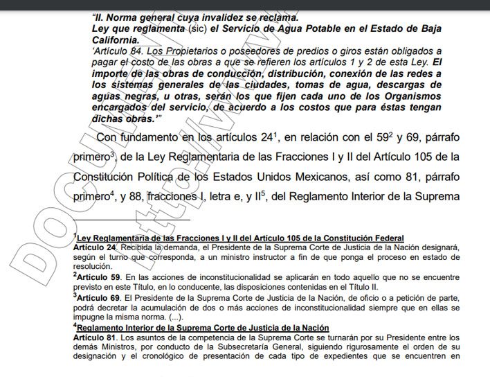 PRESIDENCIA DE MéXICO IMPUGNA MUNICIPALIZACIóN DEL AGUA EN BC