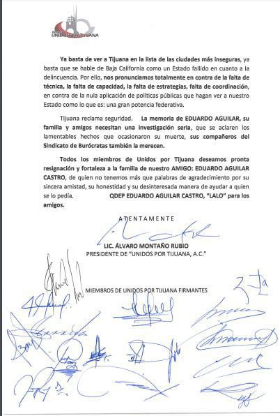 BURóCRATAS LLAMAN A AUTORIDADES A COMBATIR EL CRIMEN EN TJ
