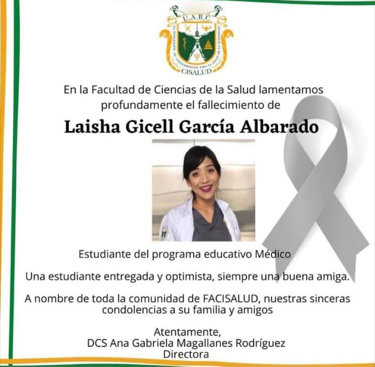 ESTUDIANTE DE MEDICINA LA FALLECIDA EN CHOQUE