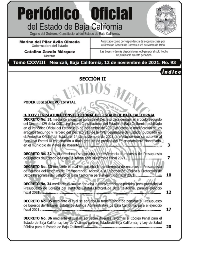 PUBLICAN REFORMAS PARA DESPENALIZACIóN DEL ABORTO EN BC