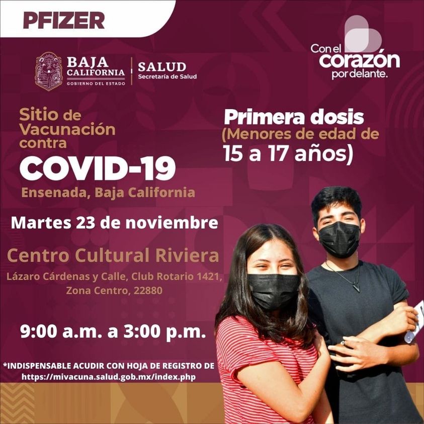 INICIA VACUNACIóN MASIVA PARA MENORES DE 15 A 17 AñOS EN BC