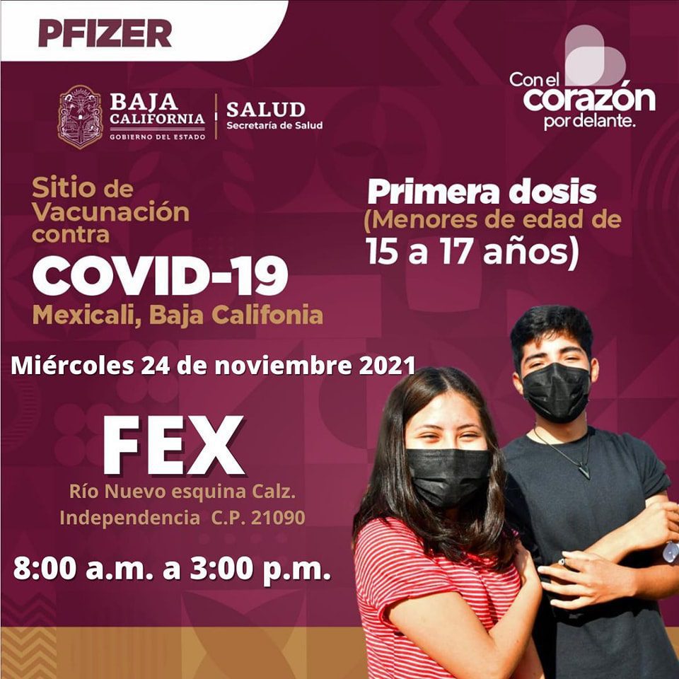 LUGARES Y HORARIOS PARA VACUNACIóN DE MENORES EN BC