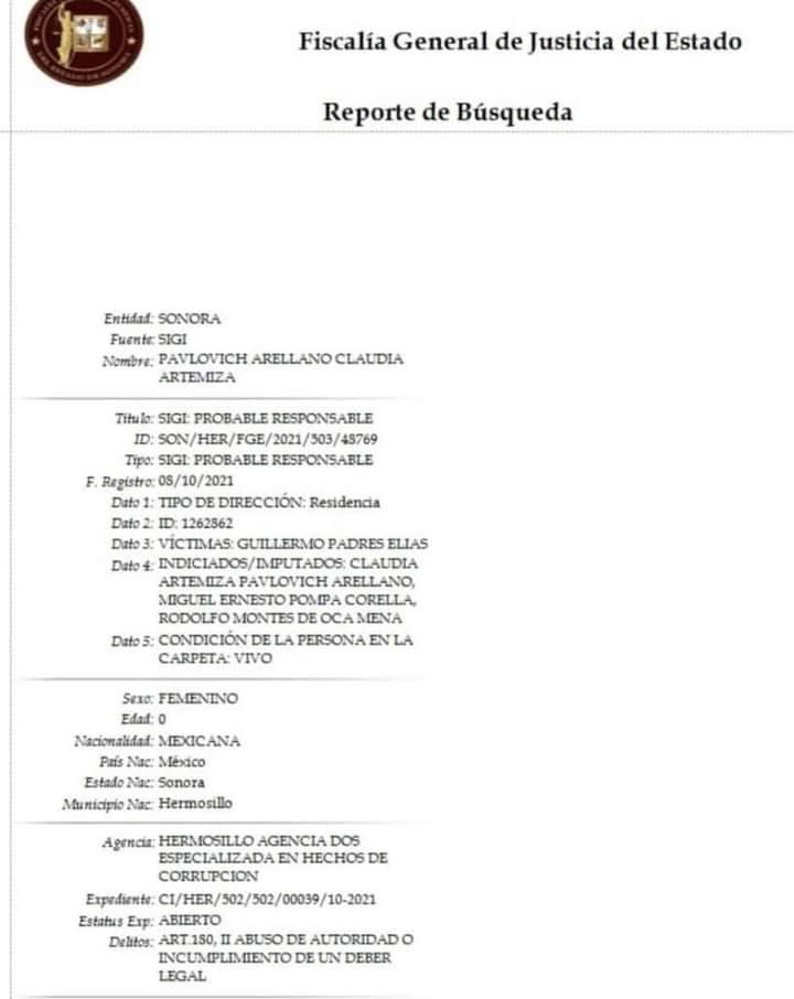 CONFLICTO ENTRE EXGOBERNADORES, PADRéS DEMANDA A PAVLOVICH