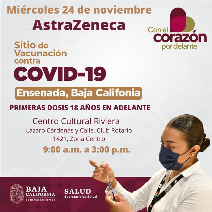 LUGARES Y HORARIOS PARA VACUNACIóN DE MENORES EN BC