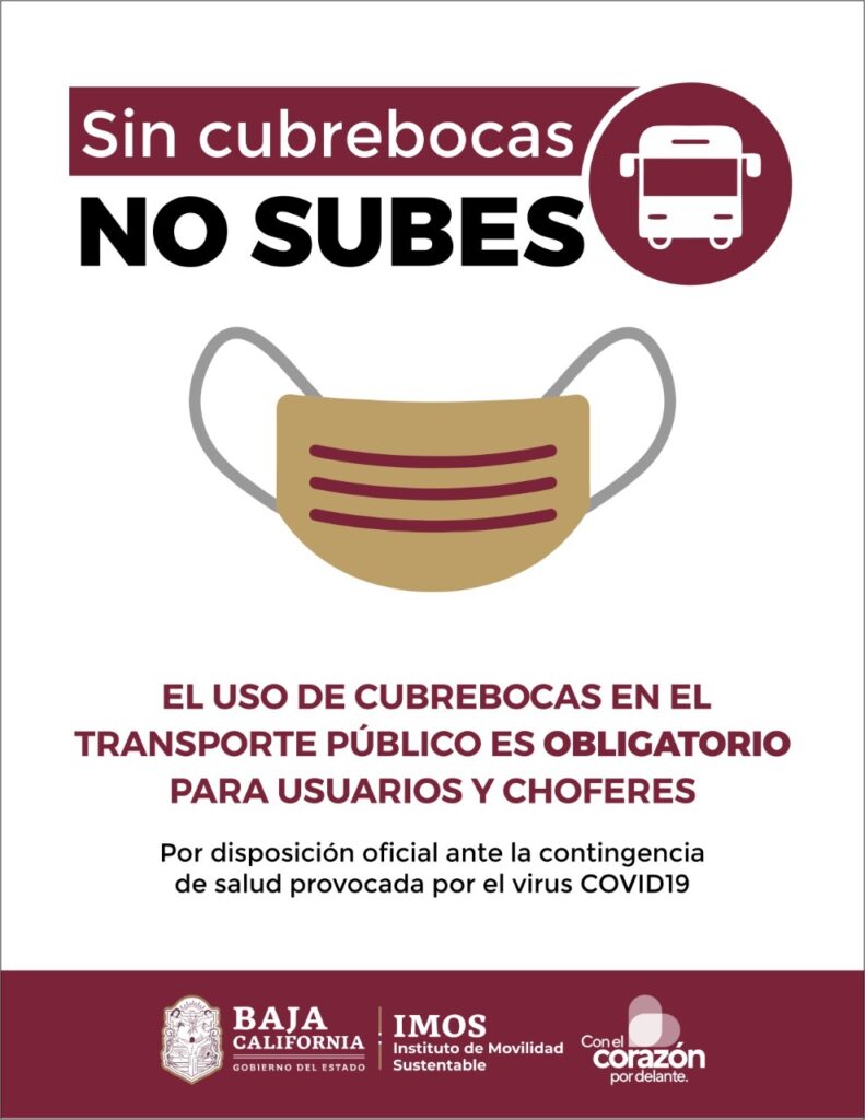 IMOS REITERA USO OBLIGATORIO DE CUBREBOCAS EN TRANSPORTE PúBLICO