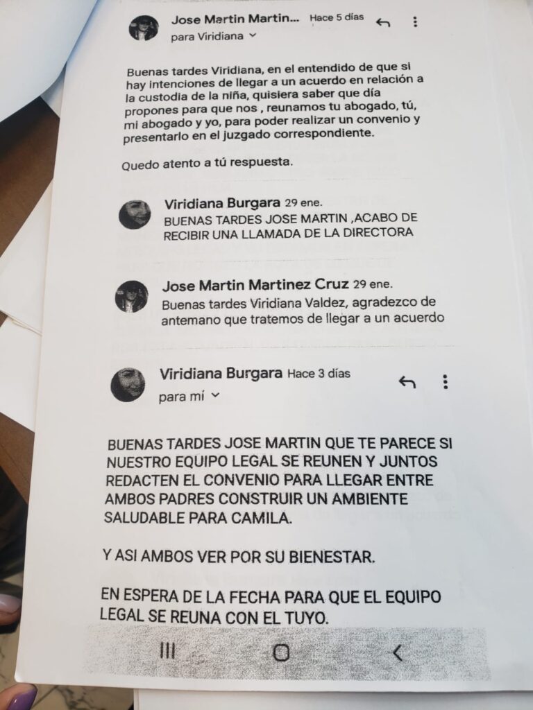 PADRE DE CAMILA DENUNCIA HOSTIGAMIENTO DE LA FISCALíA; BUSCA CONCILIAR POR EL BIENESTAR DE LA NIñA