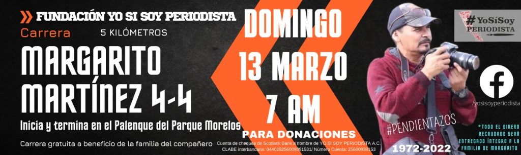 ORGANIZAN CARRERA A BENEFICIO DE LA FAMILIA DE MARGARITO MARTíNEZ