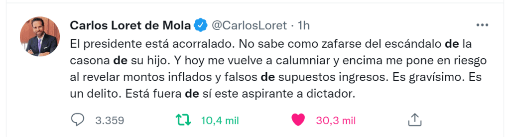 AMLO EXHIBE SUPUESTO SUELDO DE LORET DE MOLA