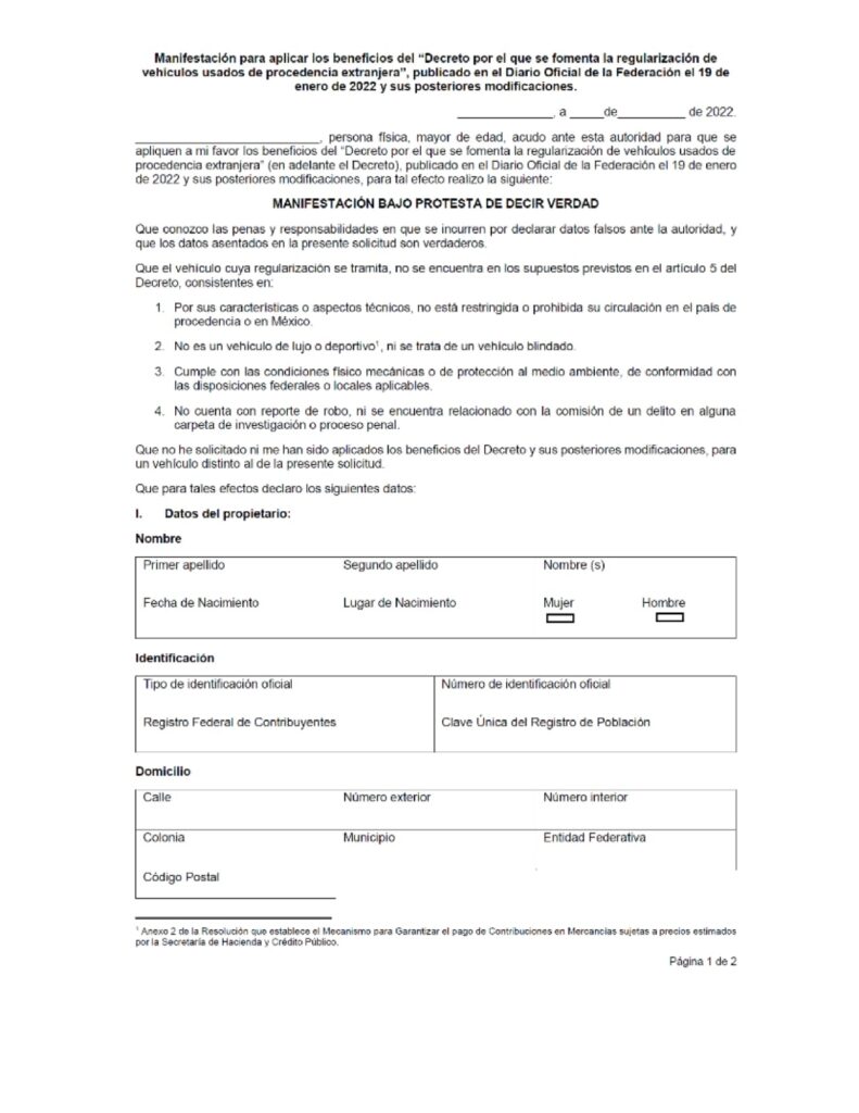 OFICIAL: MODIFICAN DECRETO PARA REGULARIZAR AUTOS CHOCOLATE