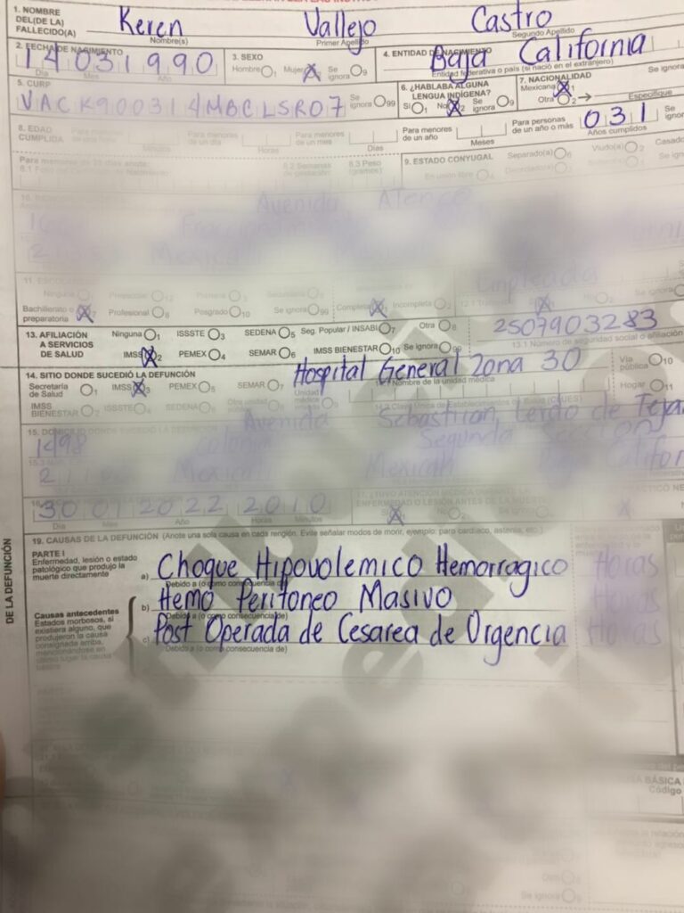 KEREN FUE AL IMSS A TENER A SU BEBé, MURIó Y LA FAMILIA ACUSA QUE LES ESCONDEN EL CADáVER