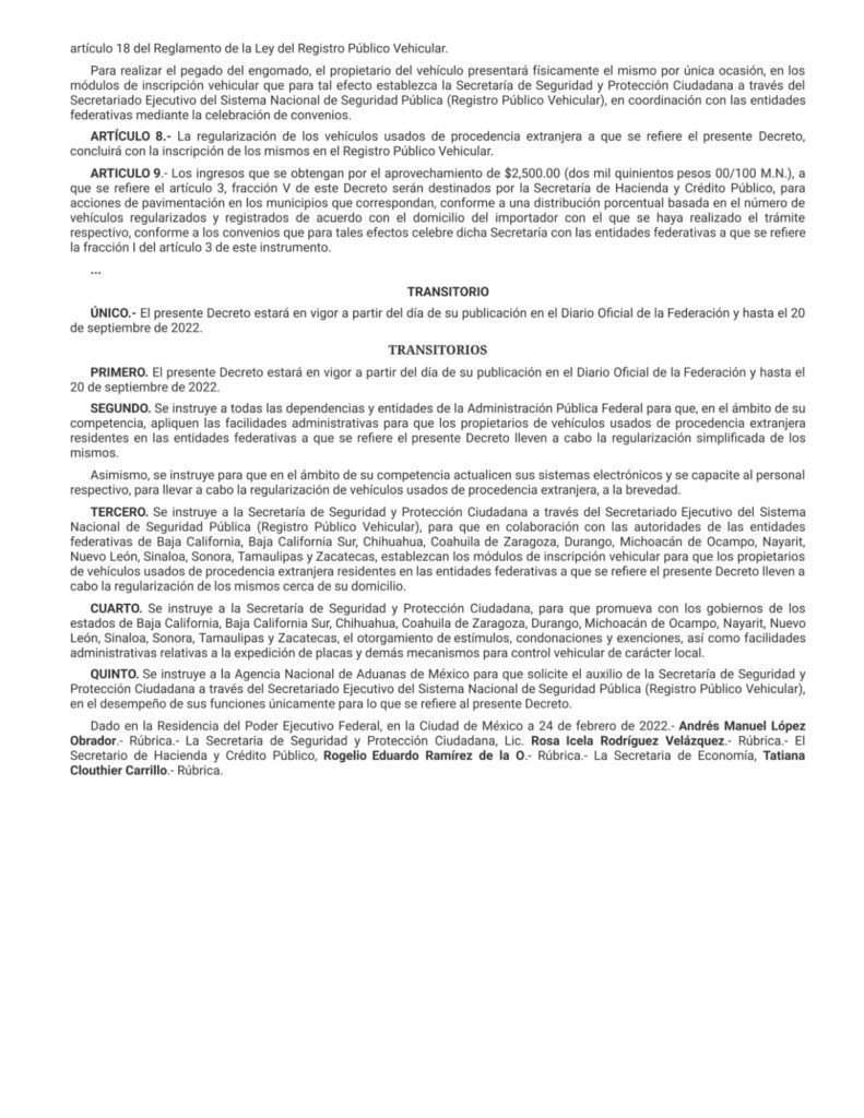 OFICIAL: MODIFICAN DECRETO PARA REGULARIZAR AUTOS CHOCOLATE