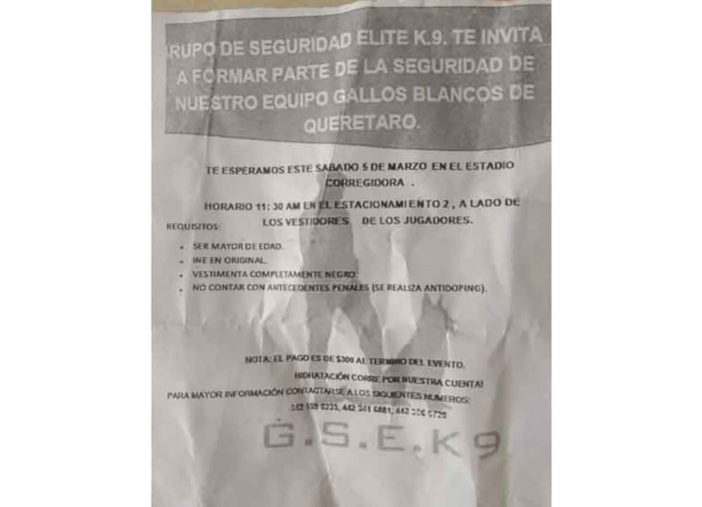 PAGARON 300 PESOS A CIVILES PARA BRINDAR SEGURIDAD EN EL ESTADIO CORREGIDORA